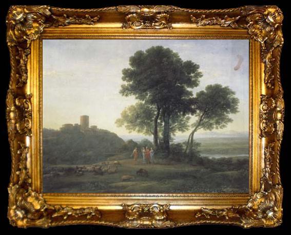 framed  Claude Lorrain Landscape with Jacob and Laban (mk17), ta009-2